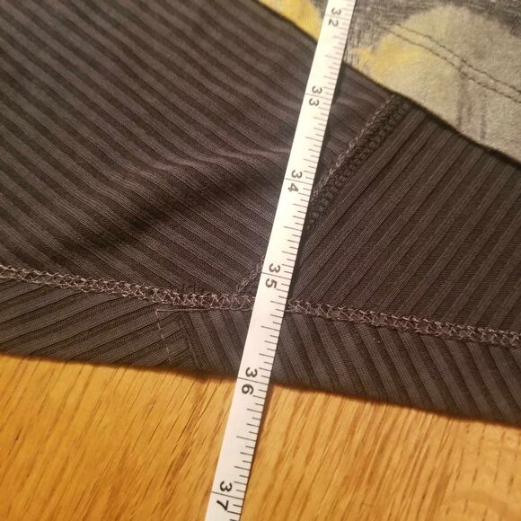 LagenLook Alembika Yellow Gray Asymmetric Tank Dress Free Black Top Womens Sz S - Picture 16 of 16